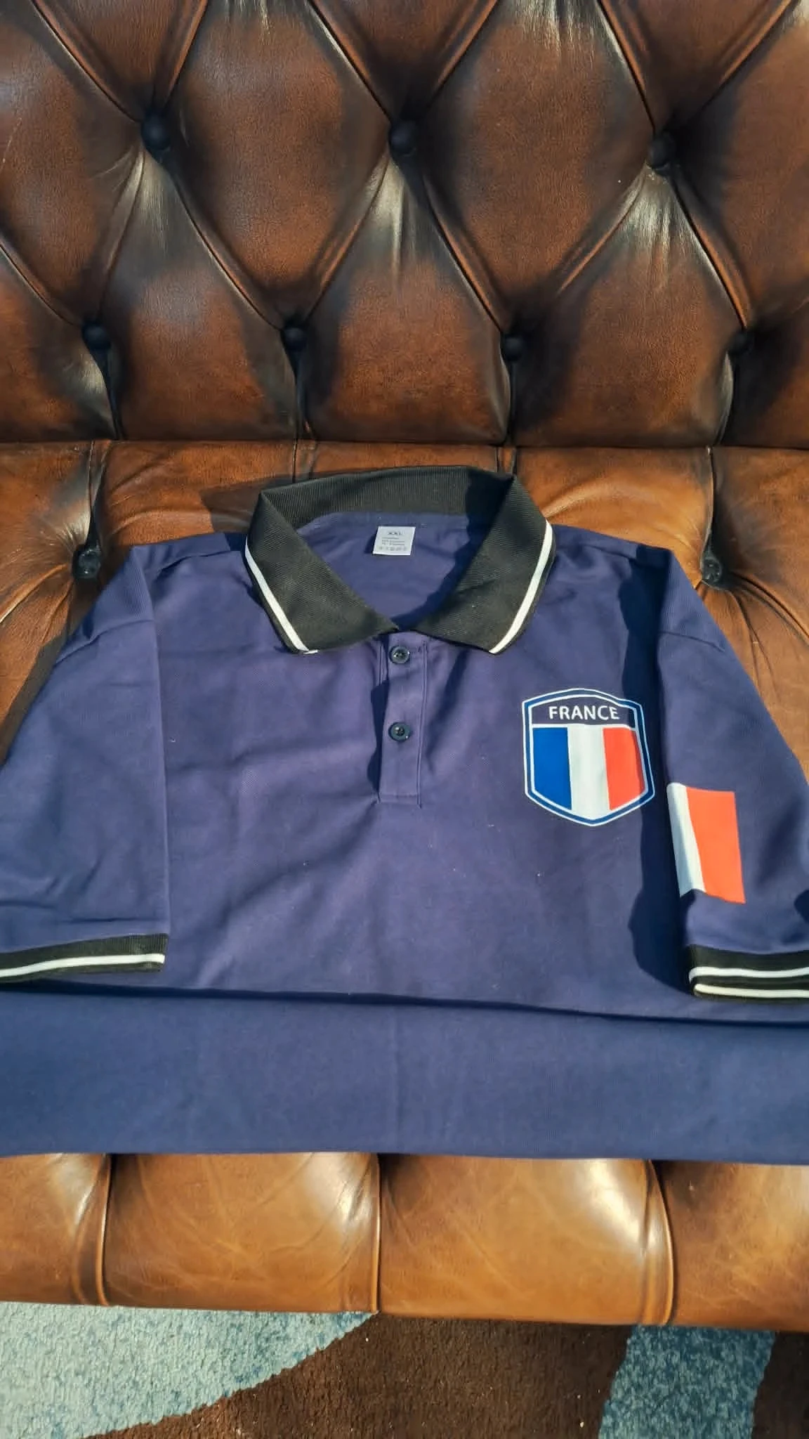 Navy blue polo, tricolor spirit. – photo 9